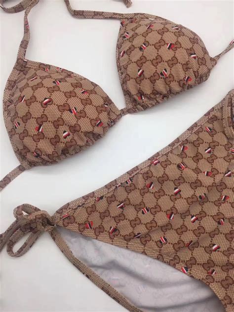 brown gucci bathing suit.